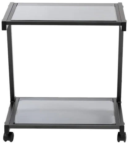 L-Series Printer Cart in Graphite Black with Smoked Glass