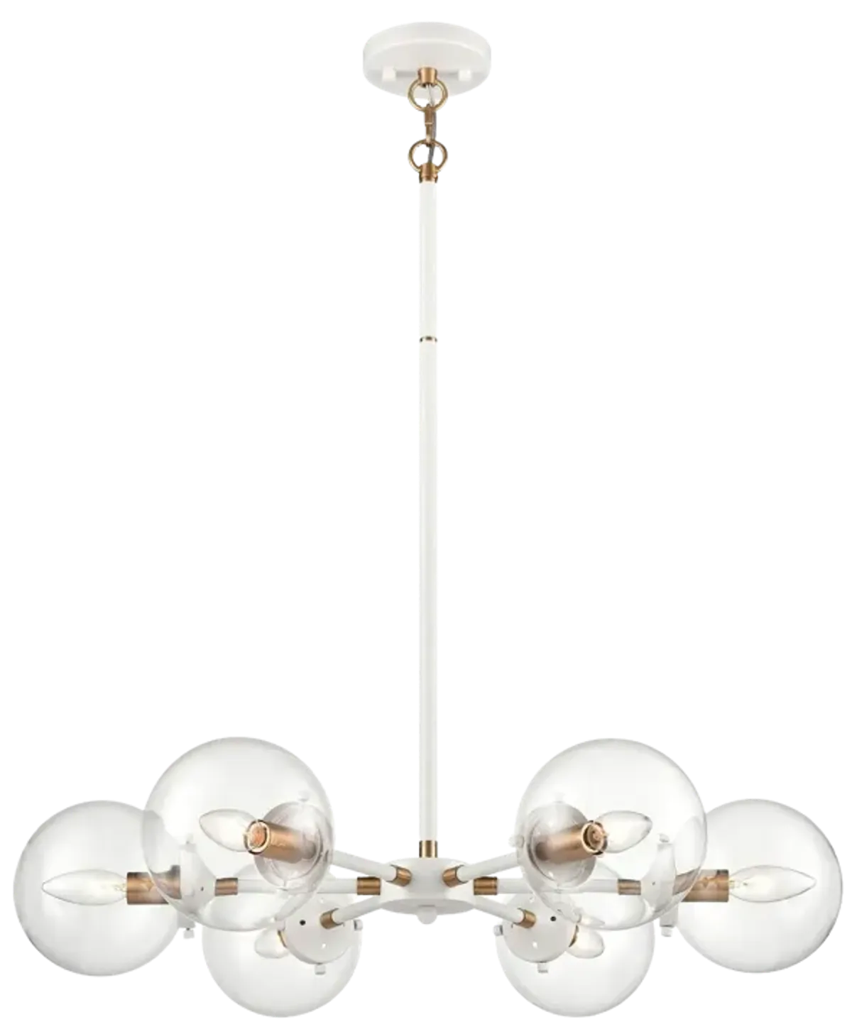 Boudreaux 28" Wide 6-Light Chandelier - Matte White