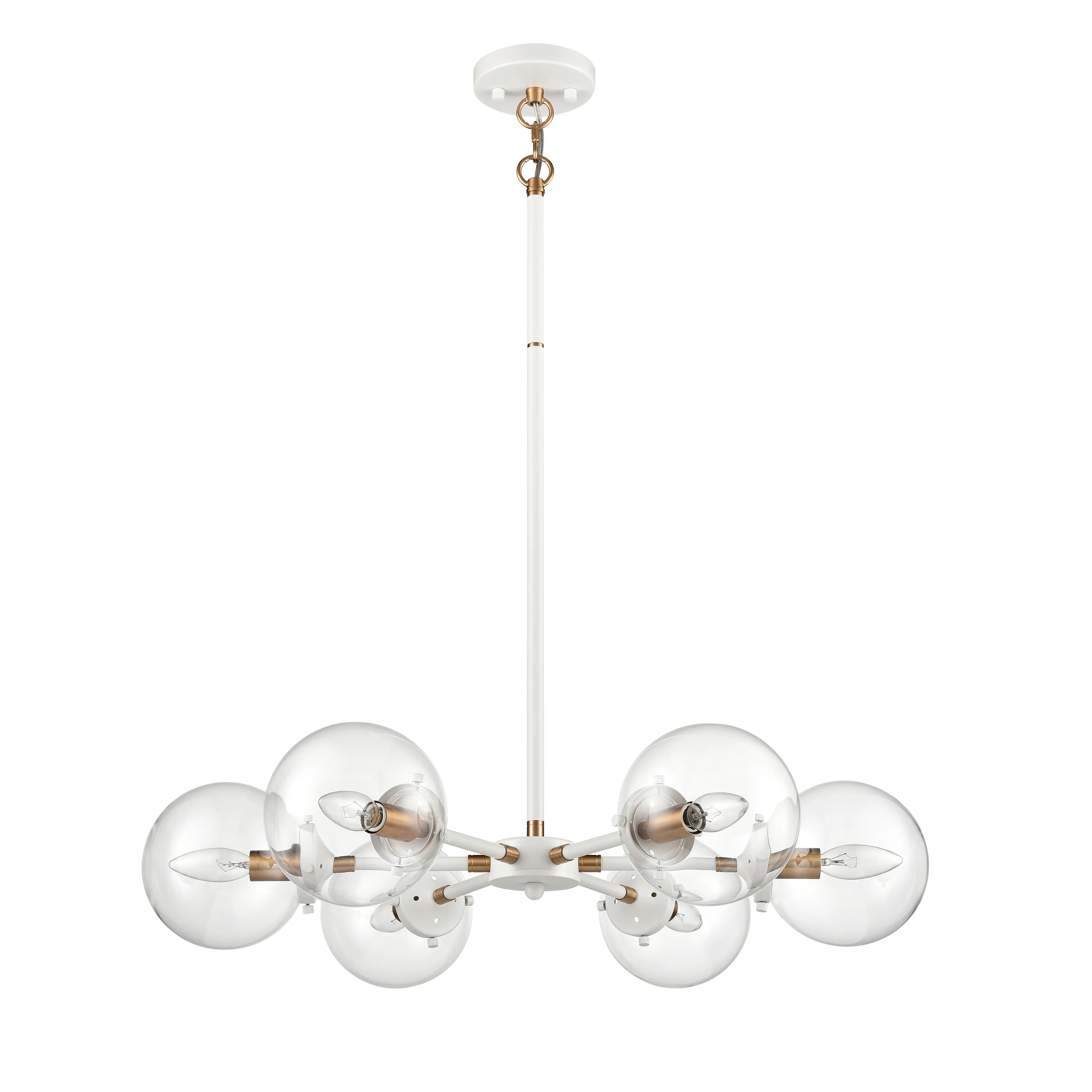 Boudreaux 28" Wide 6-Light Chandelier - Matte White