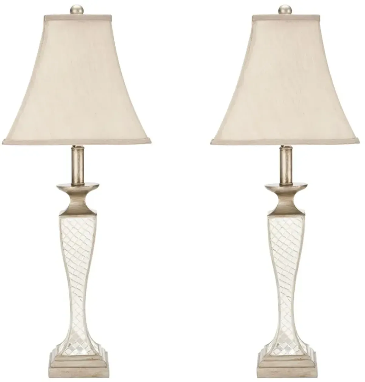 Kailey 28-Inch H Glass Lattice Lamp - Set of 2