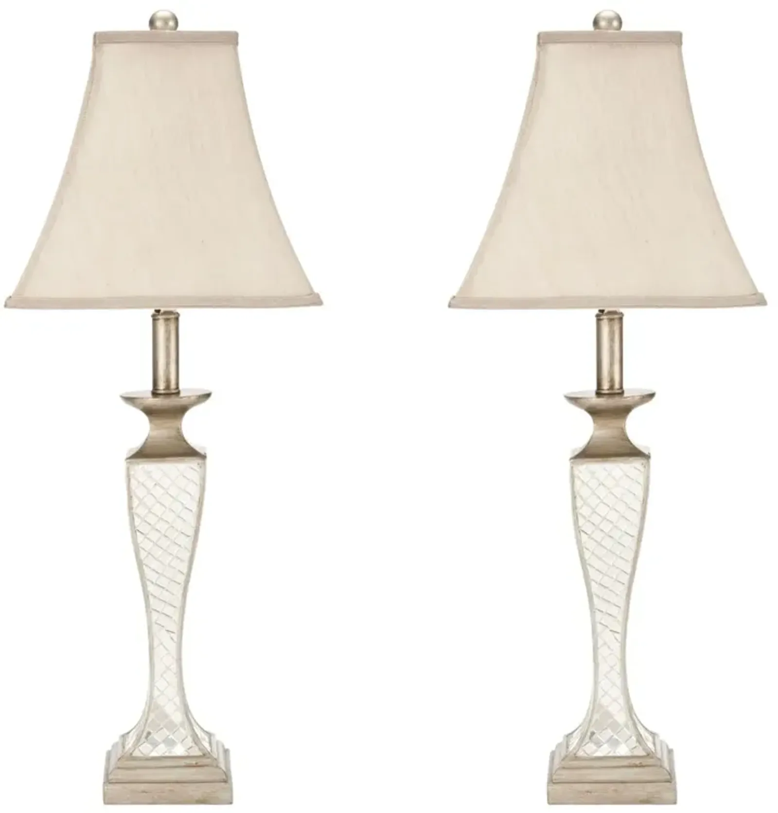 Kailey 28-Inch H Glass Lattice Lamp - Set of 2