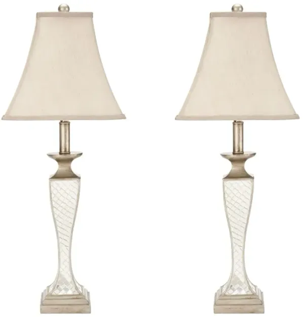 Kailey 28-Inch H Glass Lattice Lamp - Set of 2