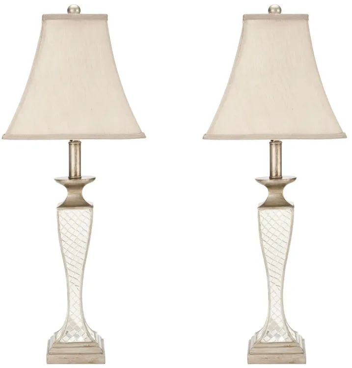 Kailey 28-Inch H Glass Lattice Lamp - Set of 2