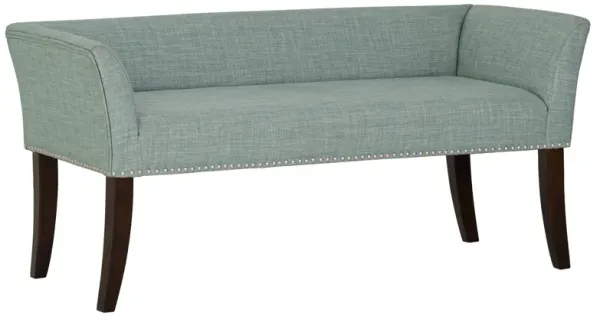 49.5" Upholstered Bench with Back & Wood Legs