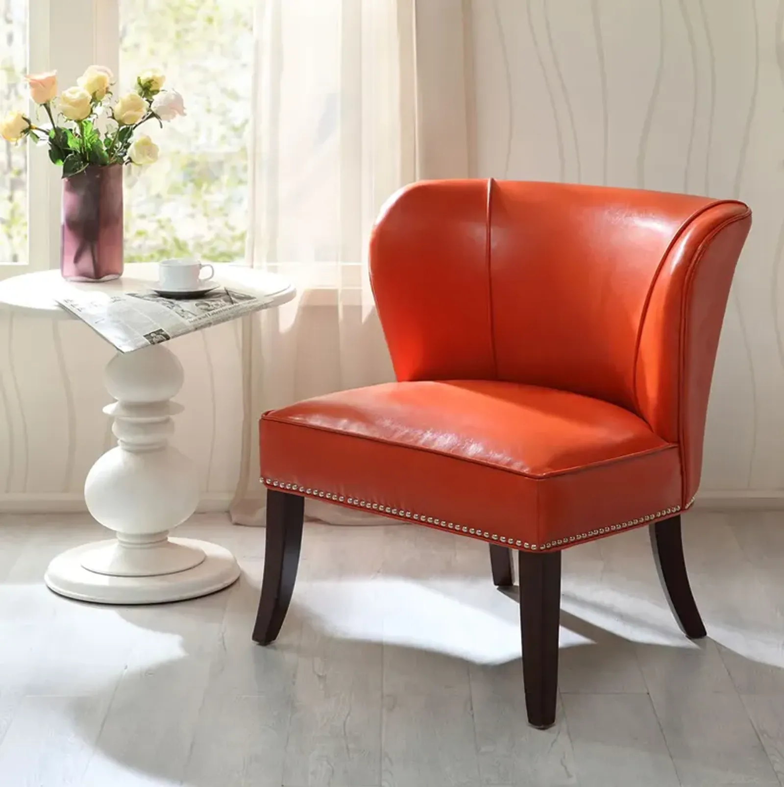 Madison Park Hilton Orange Armless Accent Chair