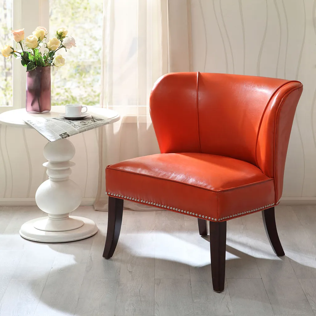 Madison Park Hilton Orange Armless Accent Chair