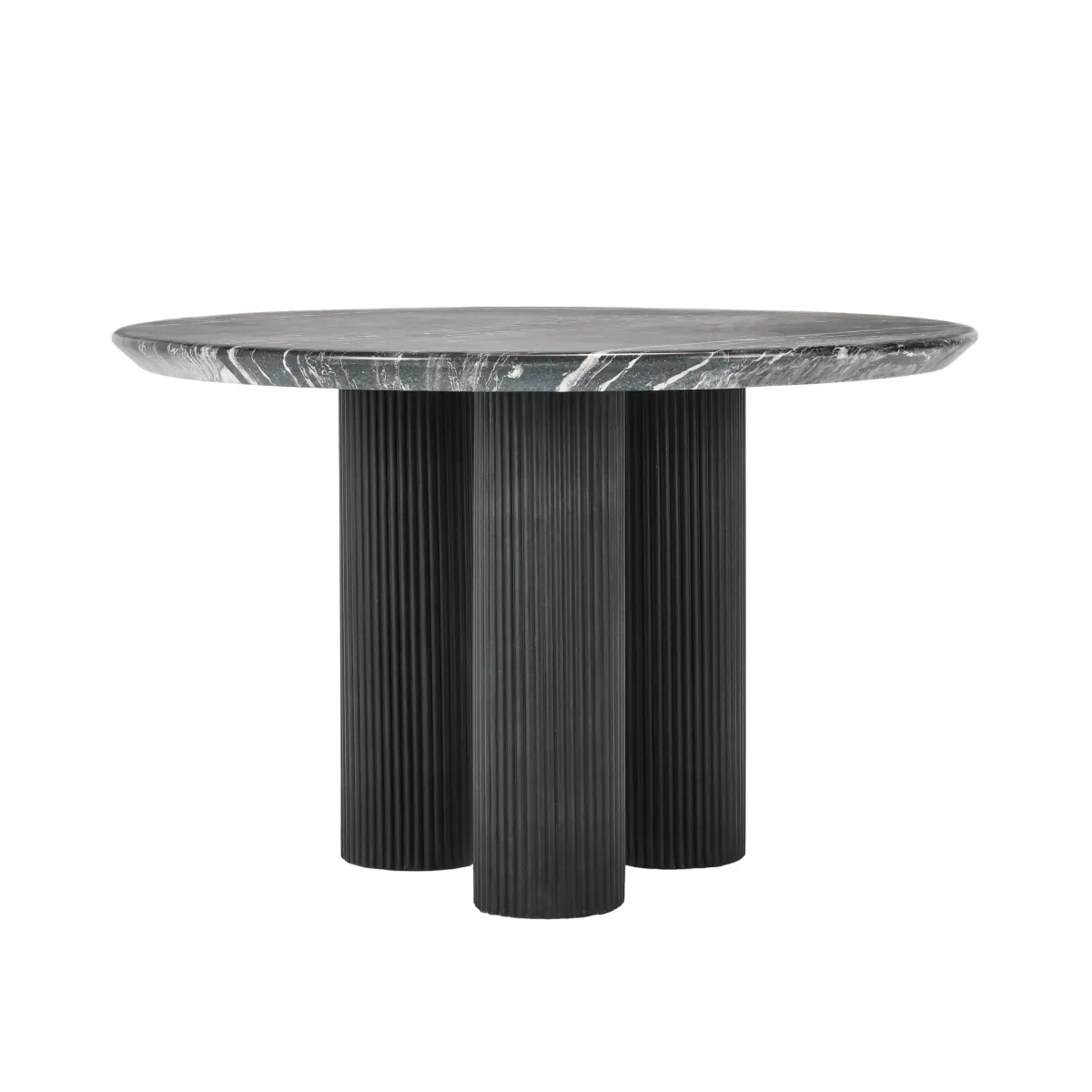 Adrian 47" Outdoor Round Dining Table Black