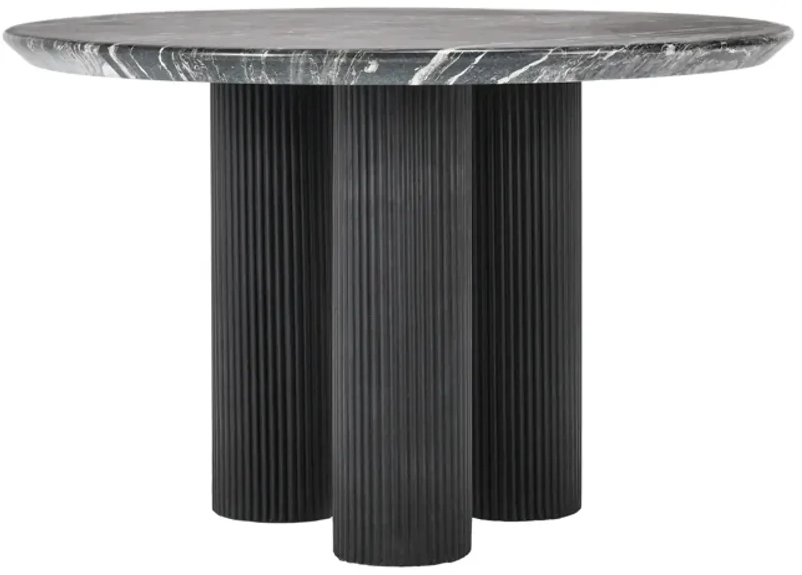 Adrian 47" Outdoor Round Dining Table Black