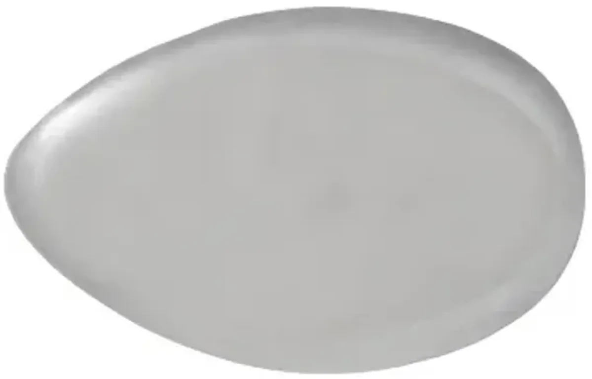 river stone coffee table, small, liquid silver