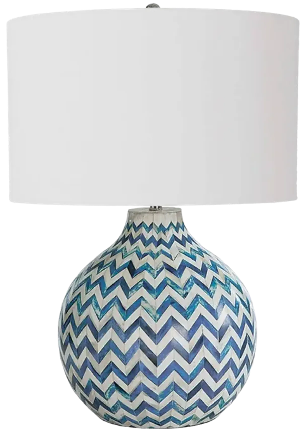 Chevron Bone Table Lamp (Indigo)