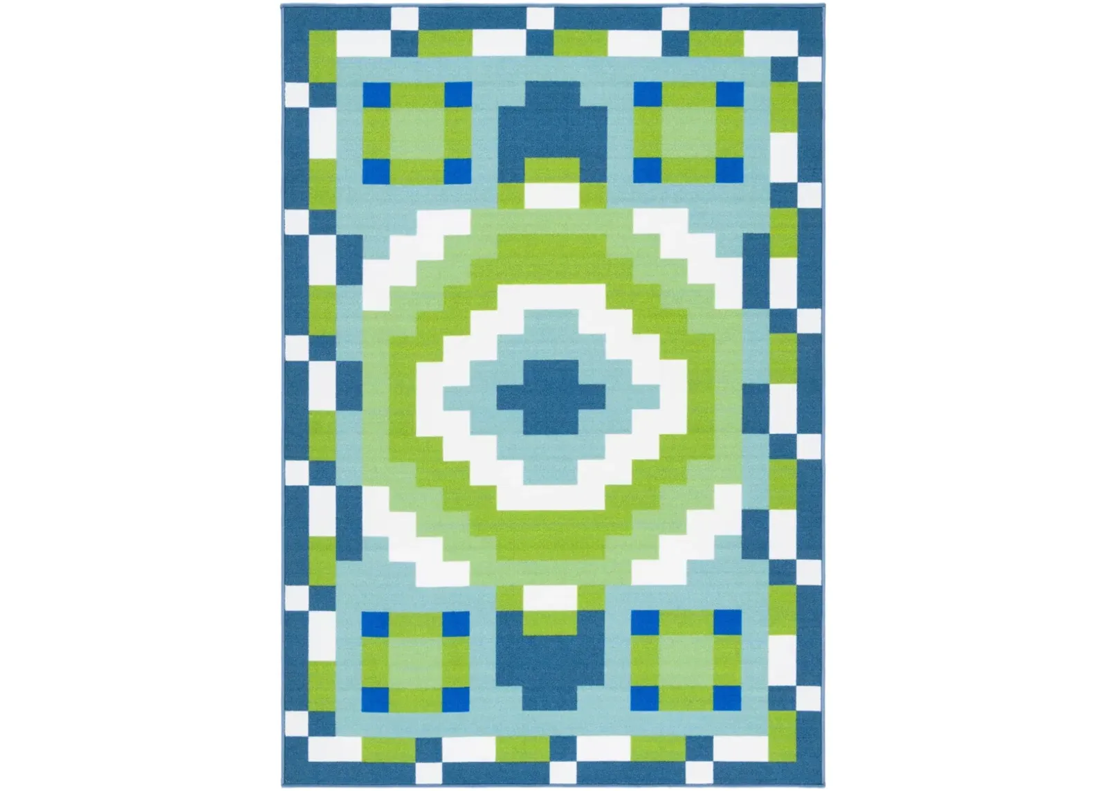 DIGITAL ARTIFACT 100 BLUE  5' x 7' Medium Rectangle Rug