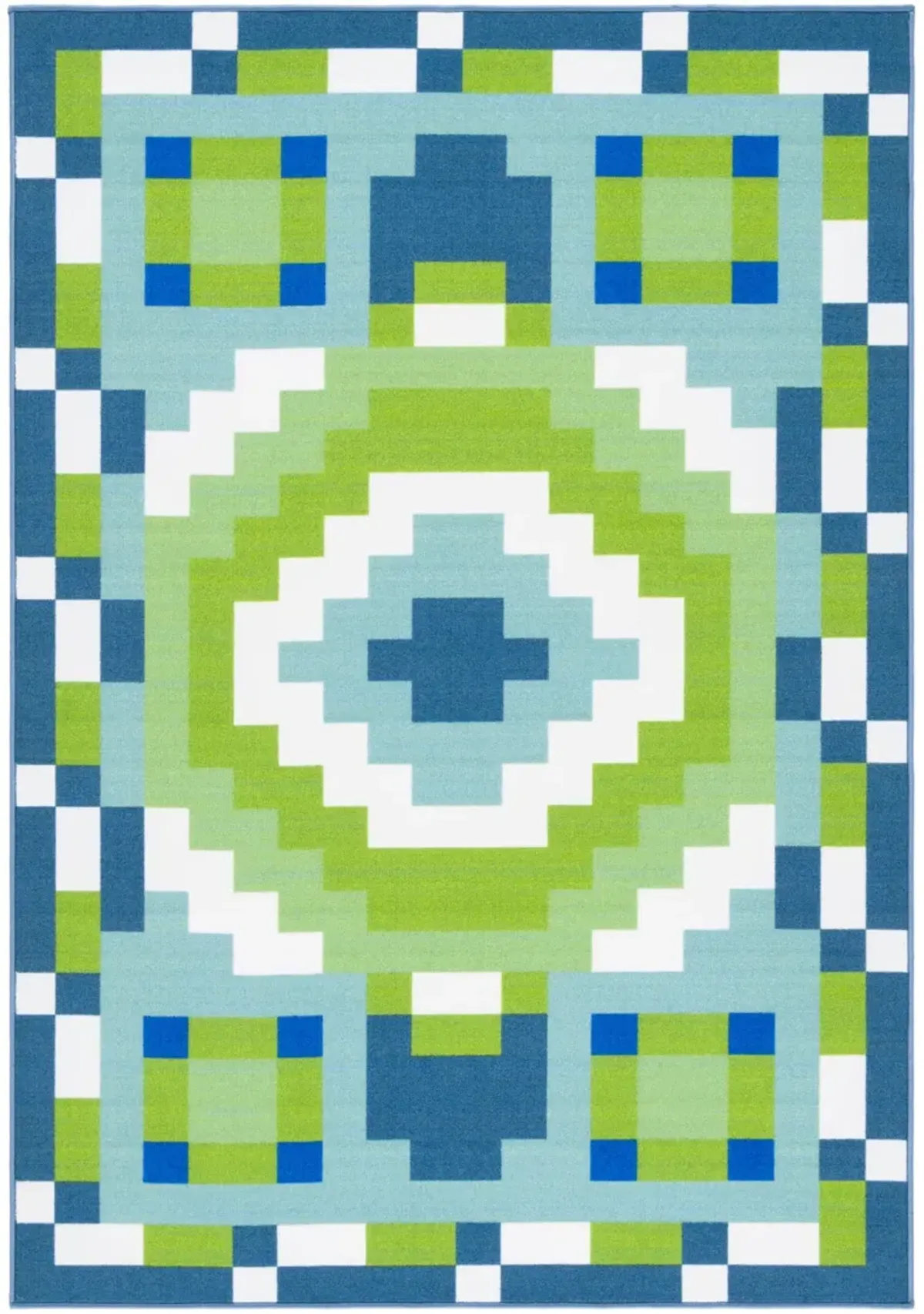 DIGITAL ARTIFACT 100 BLUE  5' x 7' Medium Rectangle Rug