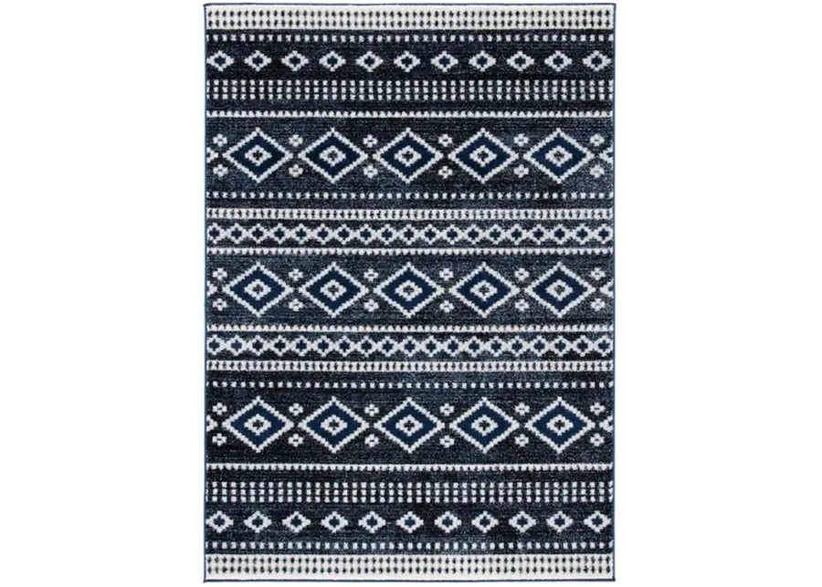 ADIRONDACK Contemporary Dark Grey / Ivory 3' X 5' Powerloomed Rug