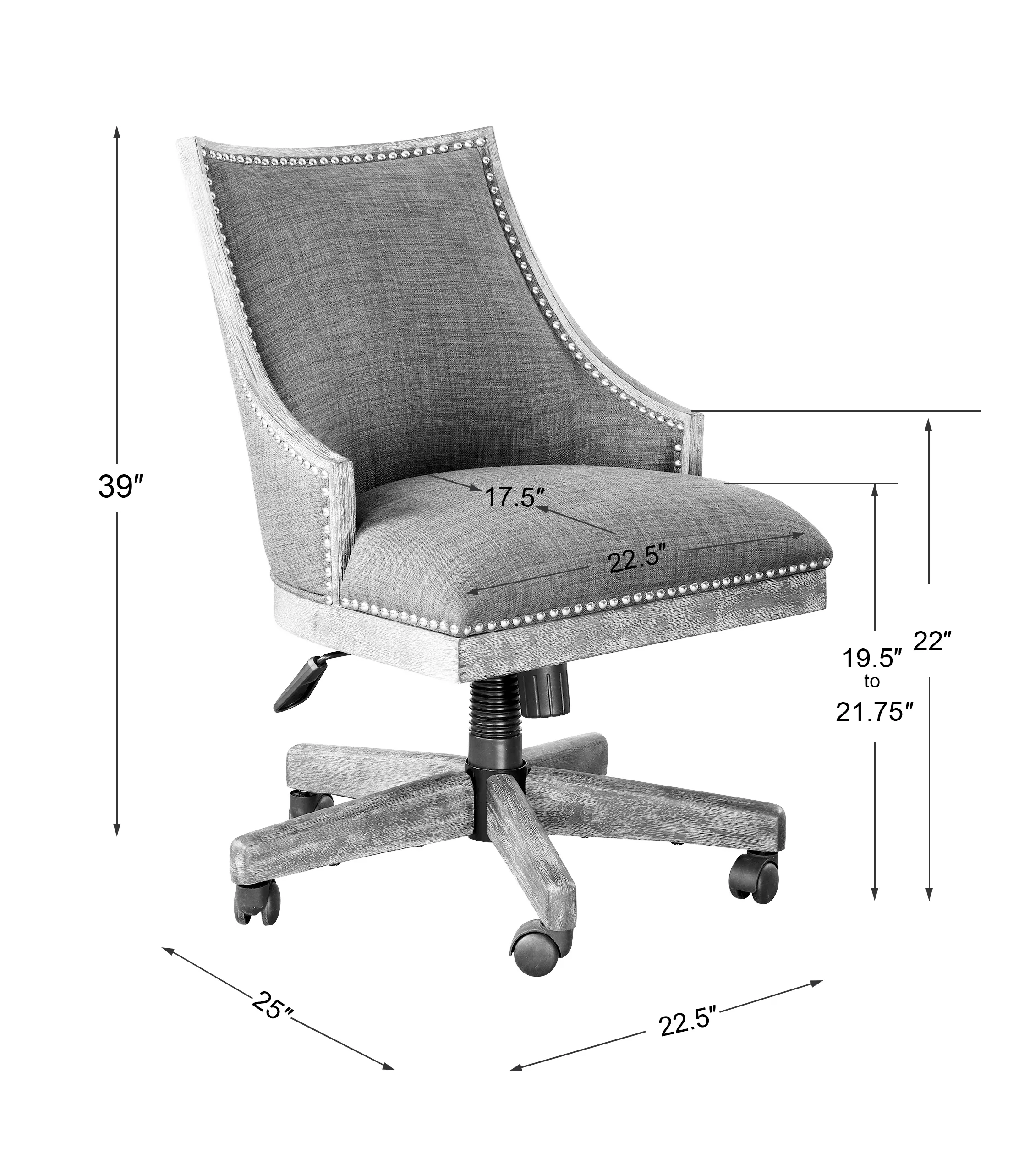 Aidrian Charcoal Desk Chair