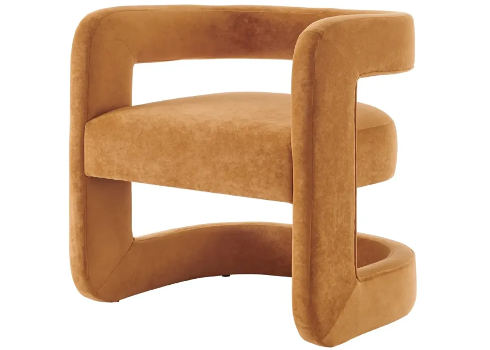 Althea Velvet Accent Arm Chair, Dainty Caramel 