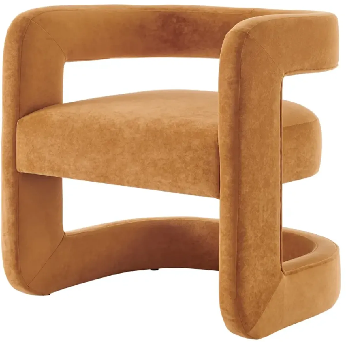 Althea Velvet Accent Arm Chair, Dainty Caramel 