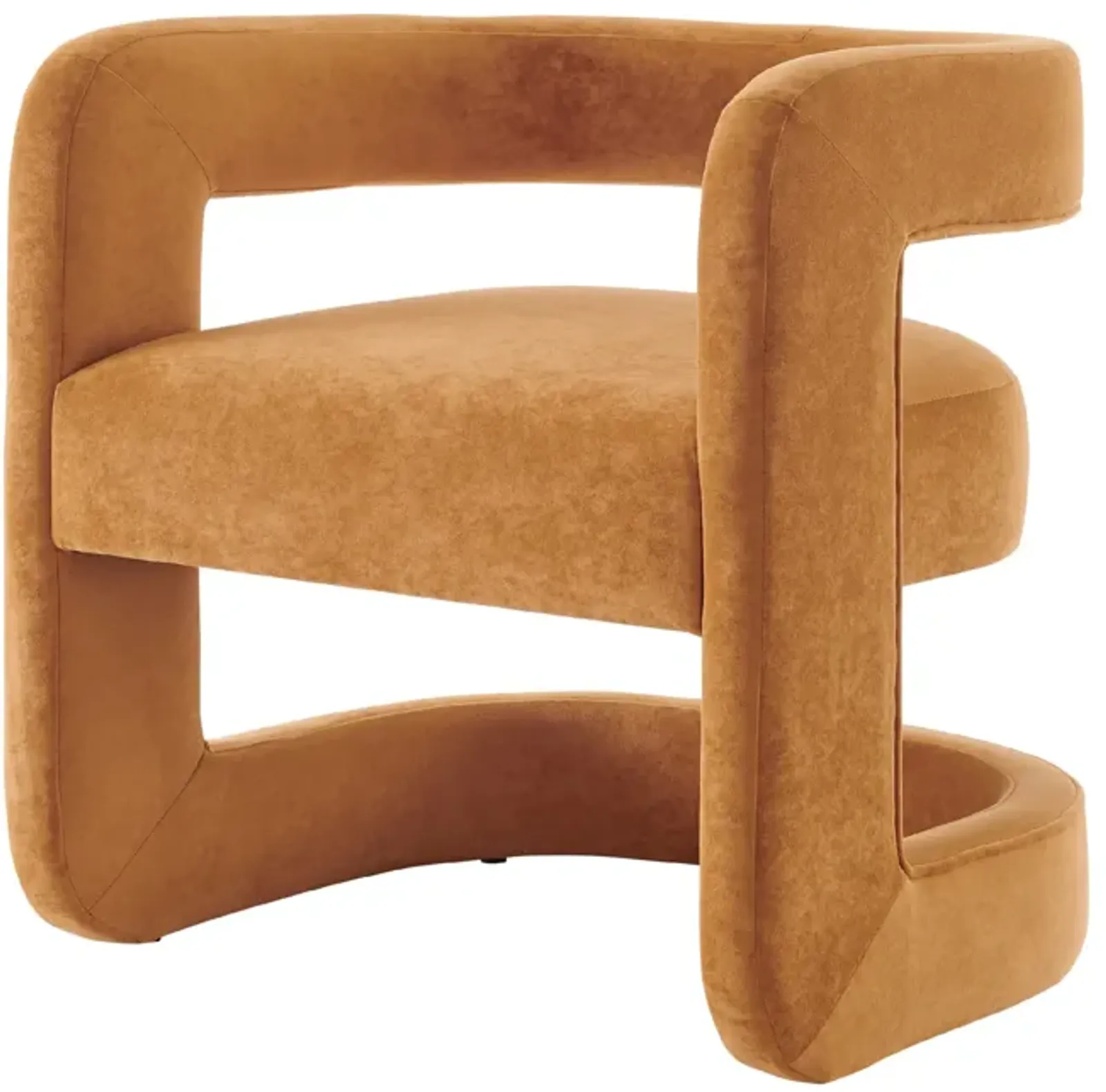 Althea Velvet Accent Arm Chair, Dainty Caramel 