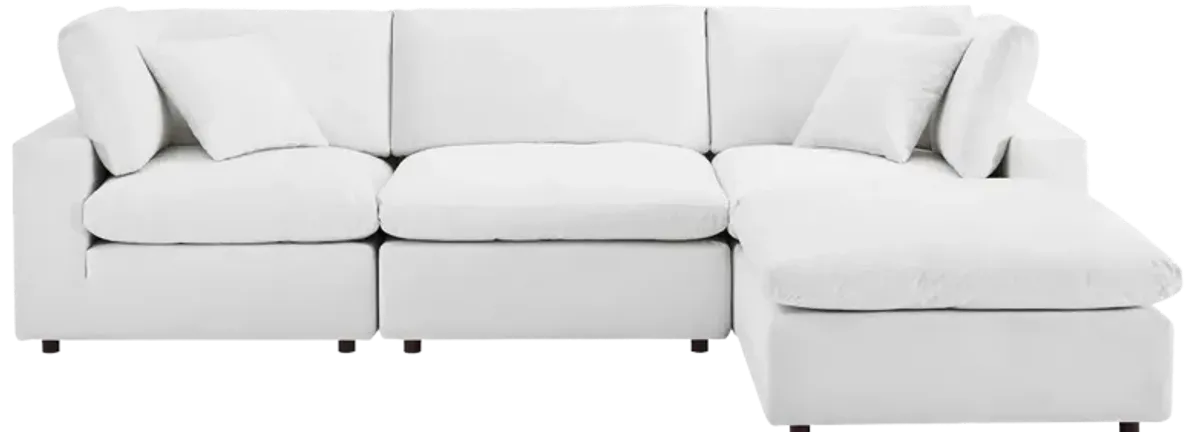 Commix Down Filled Overstuffed Performance Velvet 4-Piece Sectional Sofa