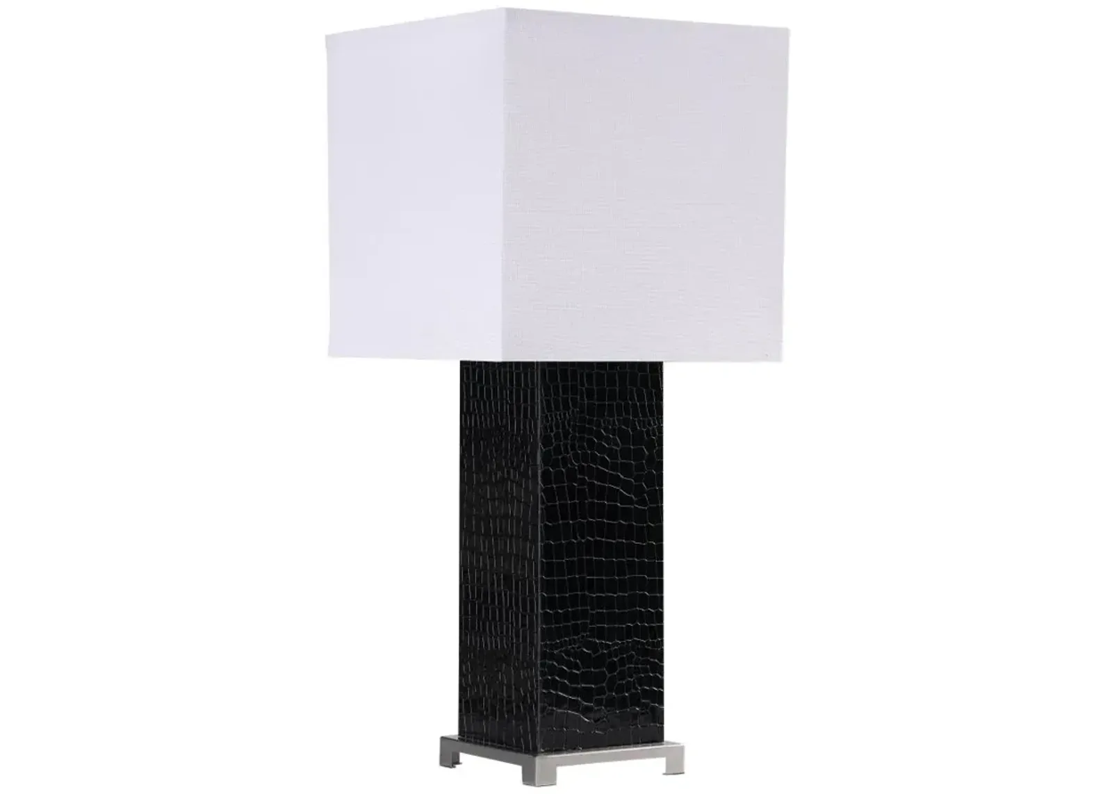 Bridle Square Shade Bedside Table Lamp Black