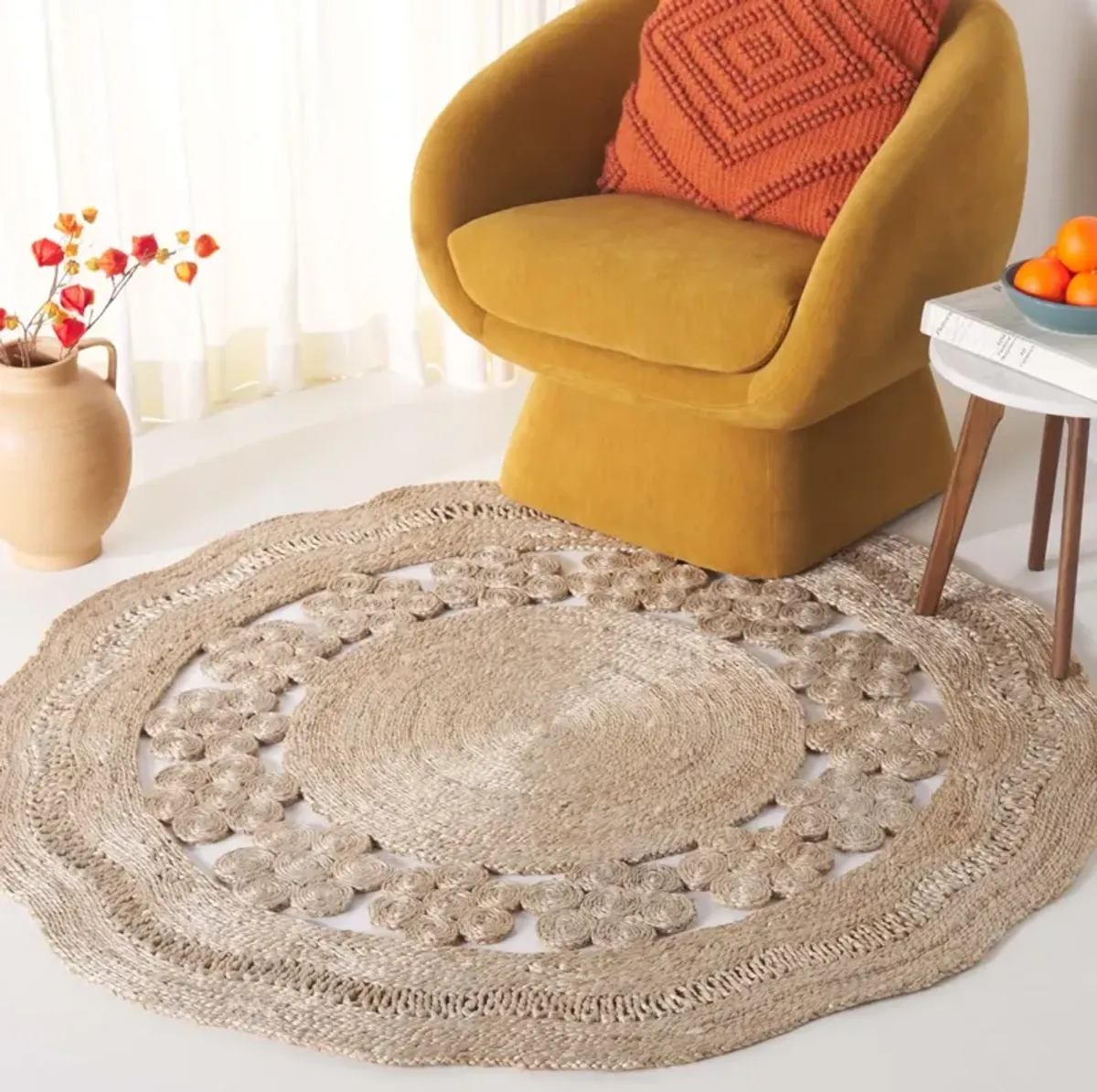 NATURAL FIBER 178 NATURAL 3' x 3' Round Round Rug