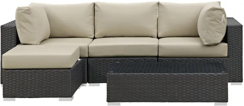 Sojourn 5 Piece Outdoor Patio Sunbrella® Sectional Set