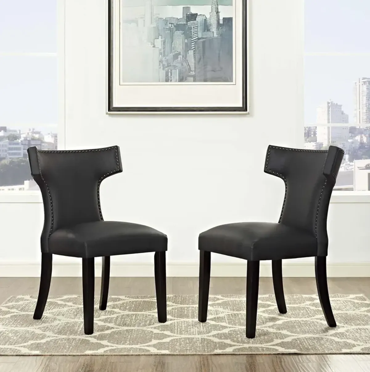 Curve Dining Side Chair Vinyl Set of 2