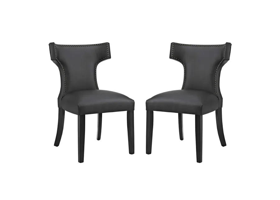 Curve Dining Side Chair Vinyl Set of 2