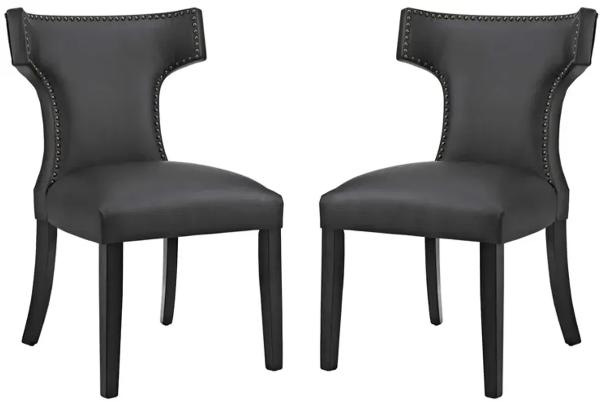 Curve Dining Side Chair Vinyl Set of 2