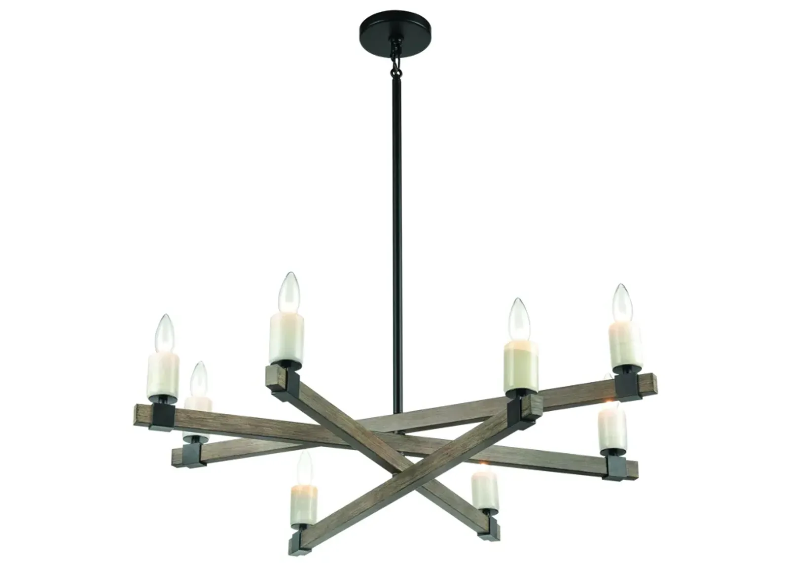 Stone Manor 34" Wide 8-Light Chandelier - Matte Black