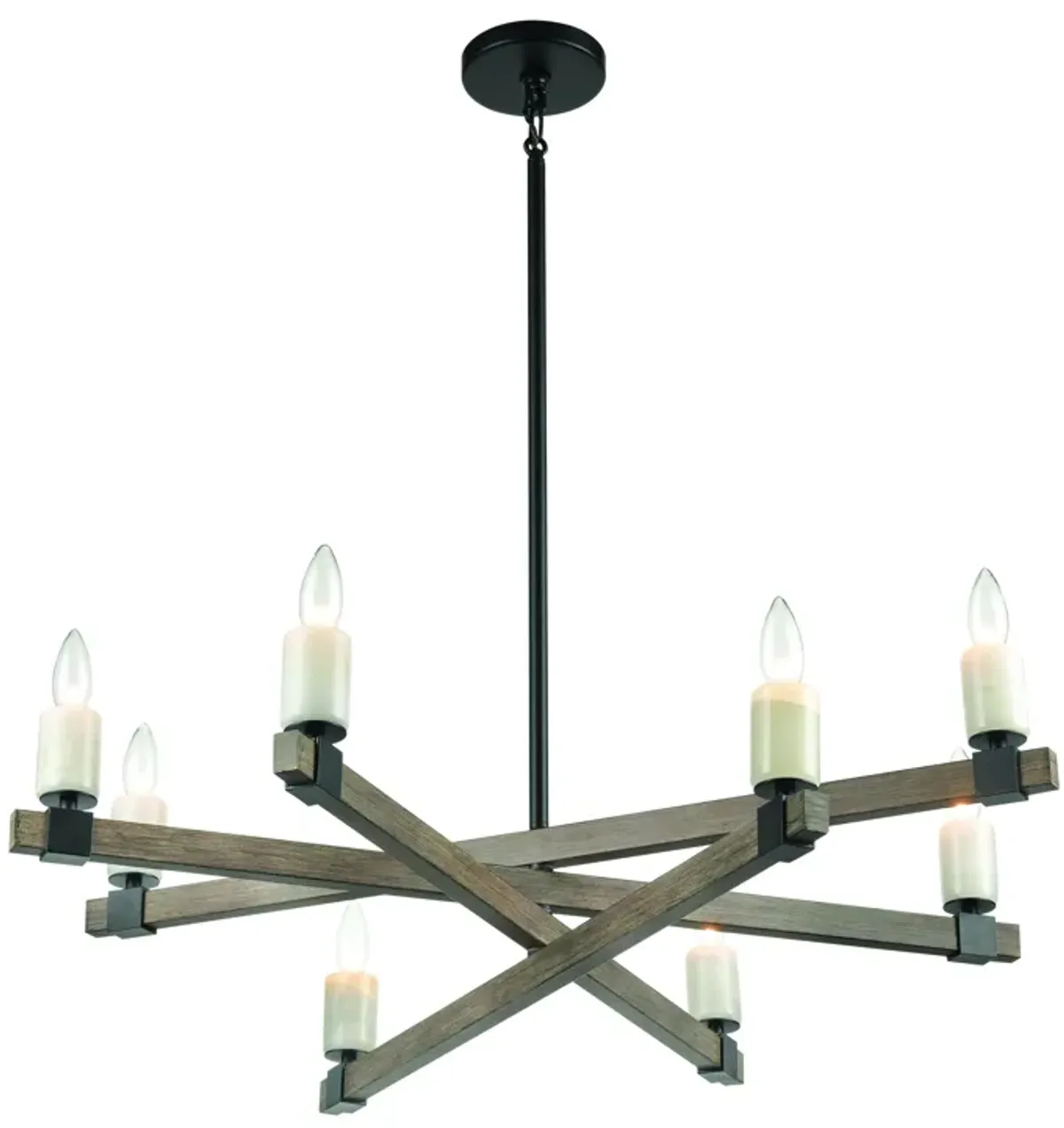 Stone Manor 34" Wide 8-Light Chandelier - Matte Black