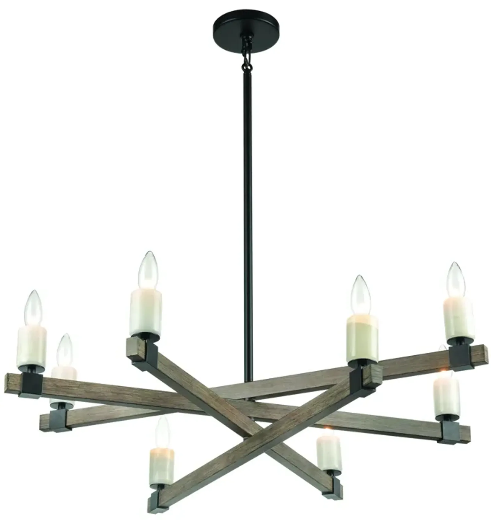 Stone Manor 34" Wide 8-Light Chandelier - Matte Black