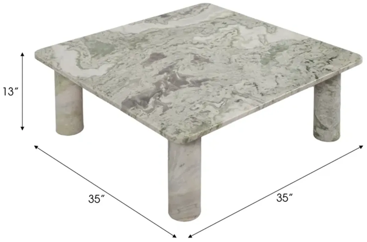 Marble, 35" Coffee Table, Green Kd, 2boxes