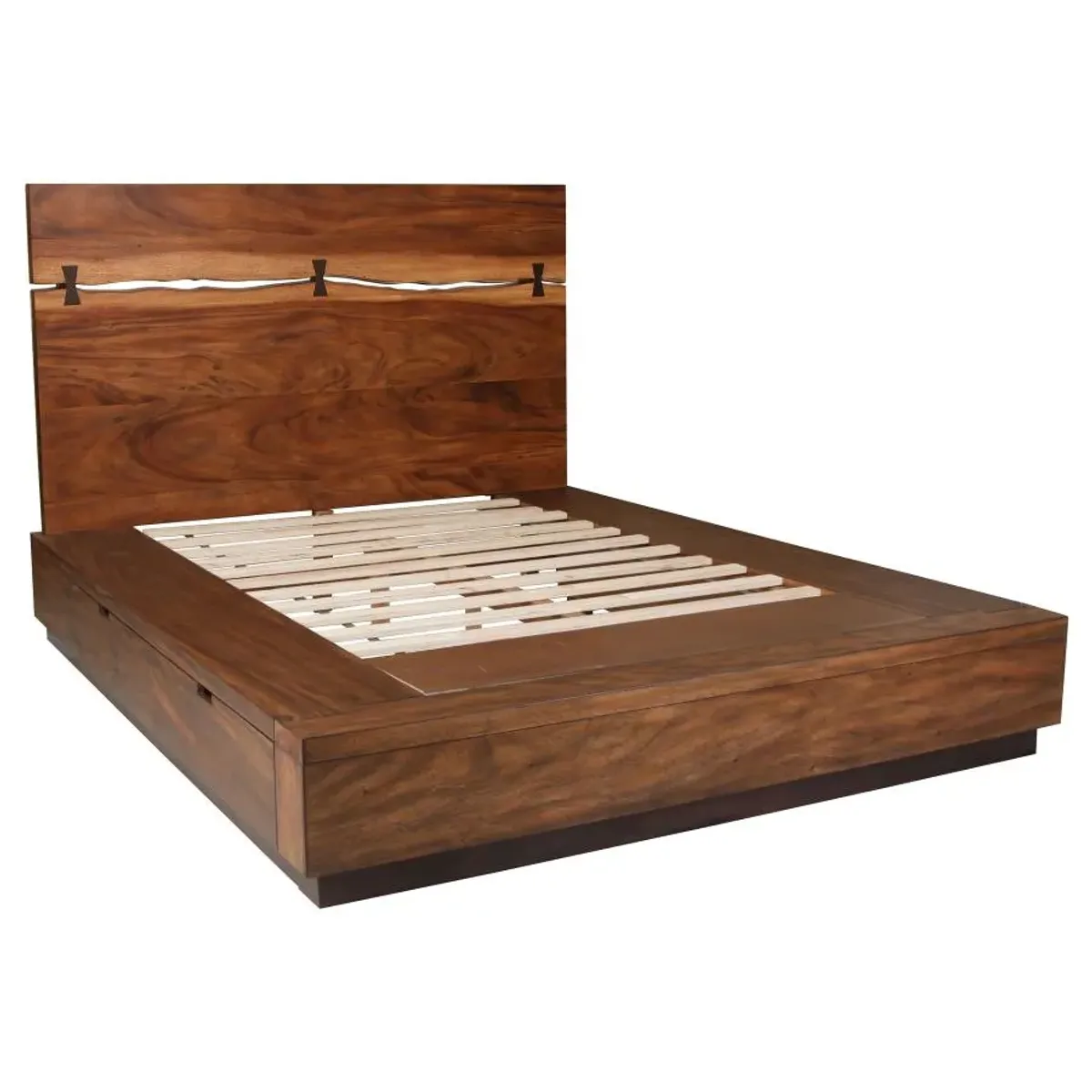 Tate Storage Eastern King Bed Smokey Walnut And Coffee Bean