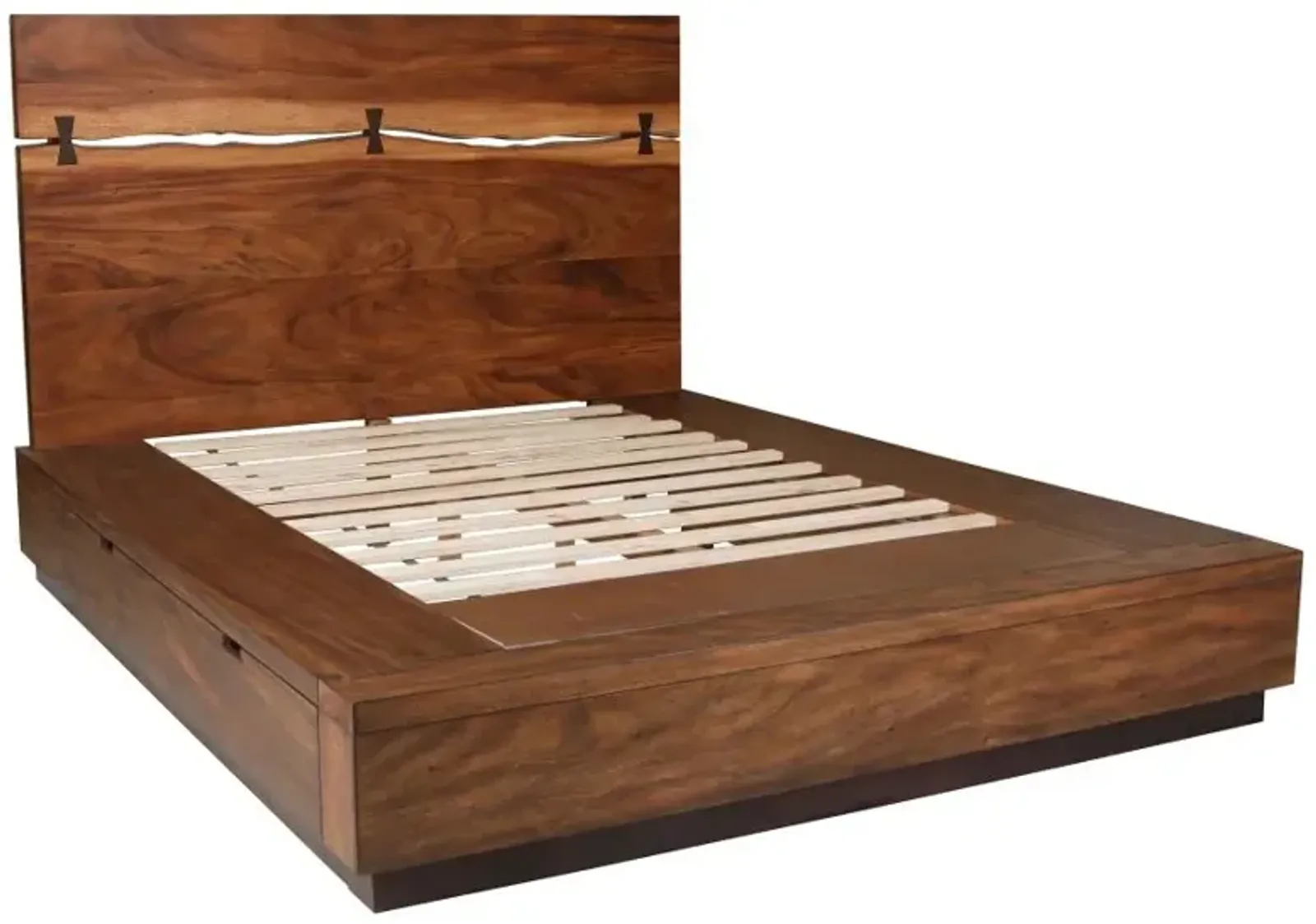 Tate Storage Eastern King Bed Smokey Walnut And Coffee Bean