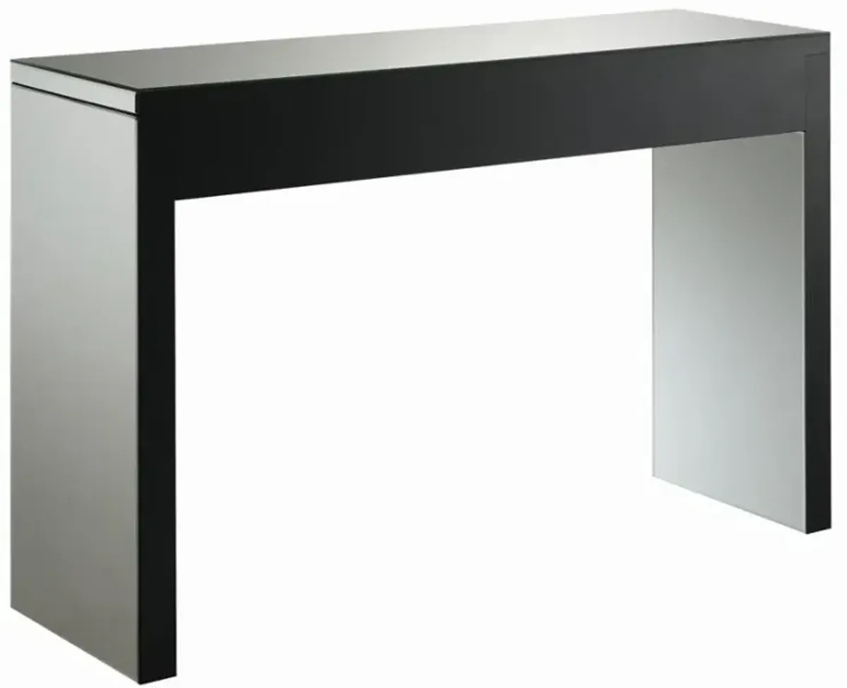 Gillian Rectangular Sofa Table Silver and Clear Mirror