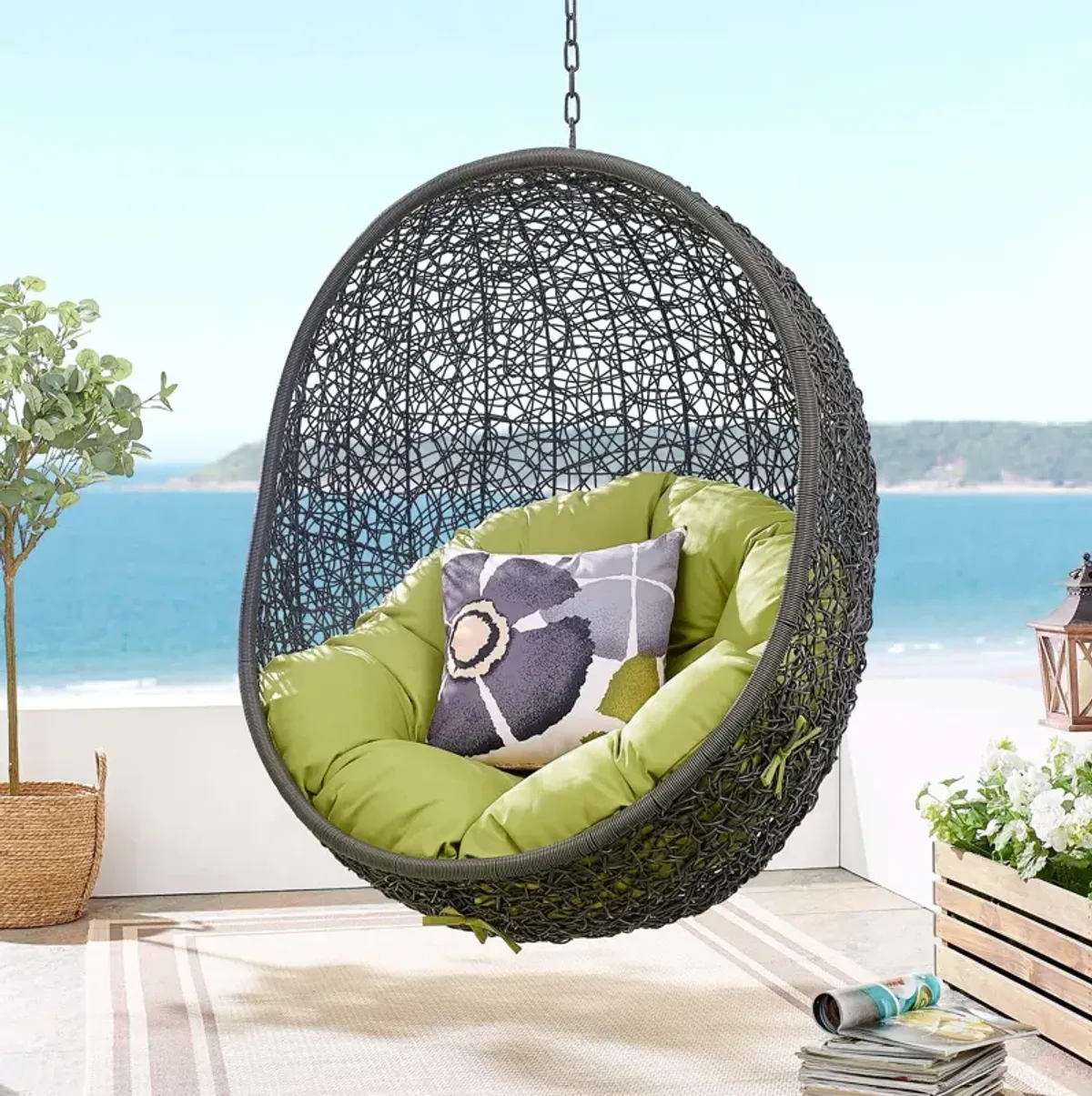 Hide Outdoor Patio Swing Chair With Stand