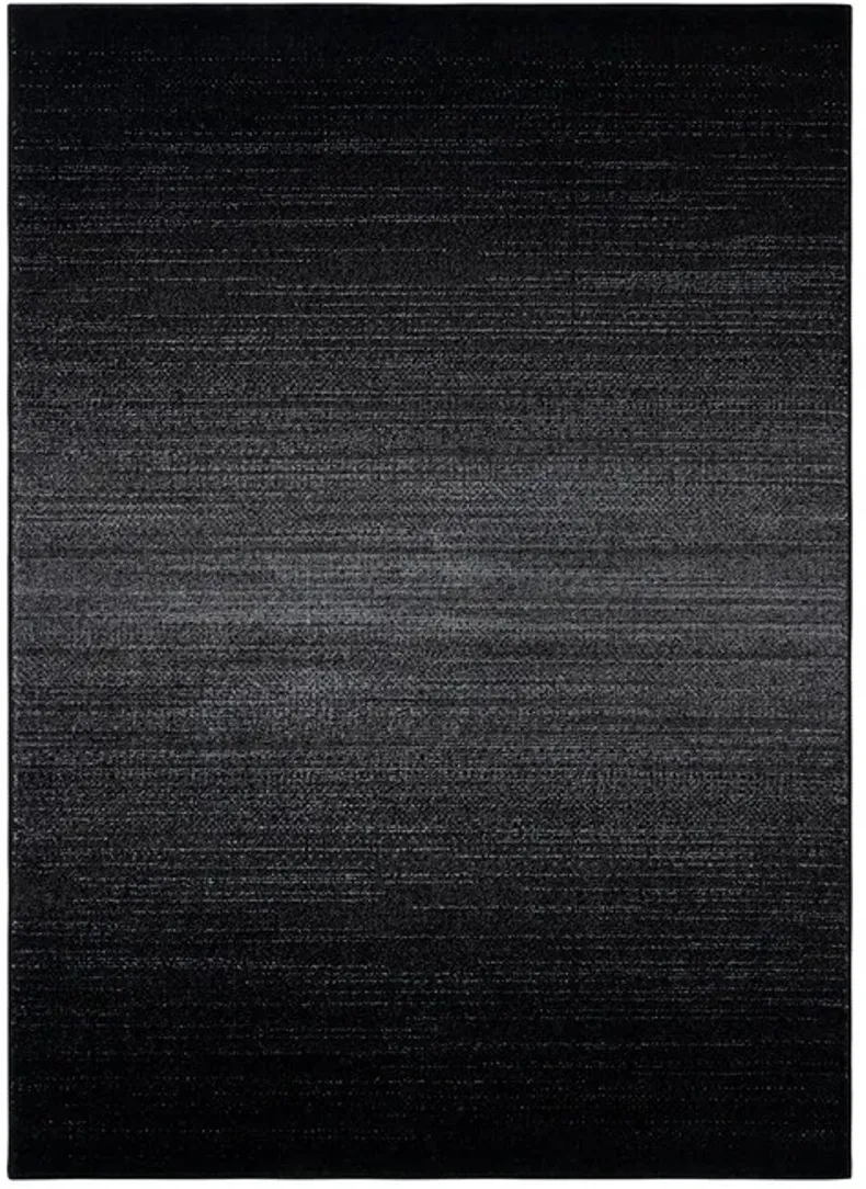 ADIRONDACK Contemporary Light Grey / Black 2'-6" X 8' Powerloomed Rug