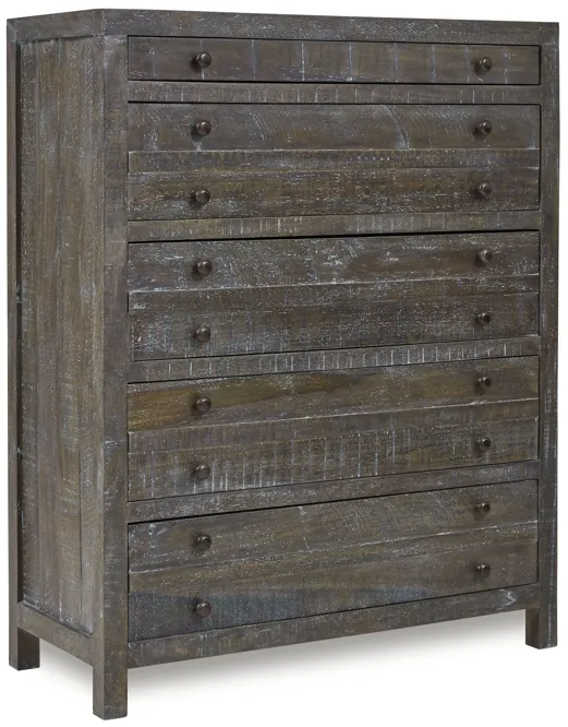 Townsend Solid Wood Five Drawer Chest in Gunmetal (2024)