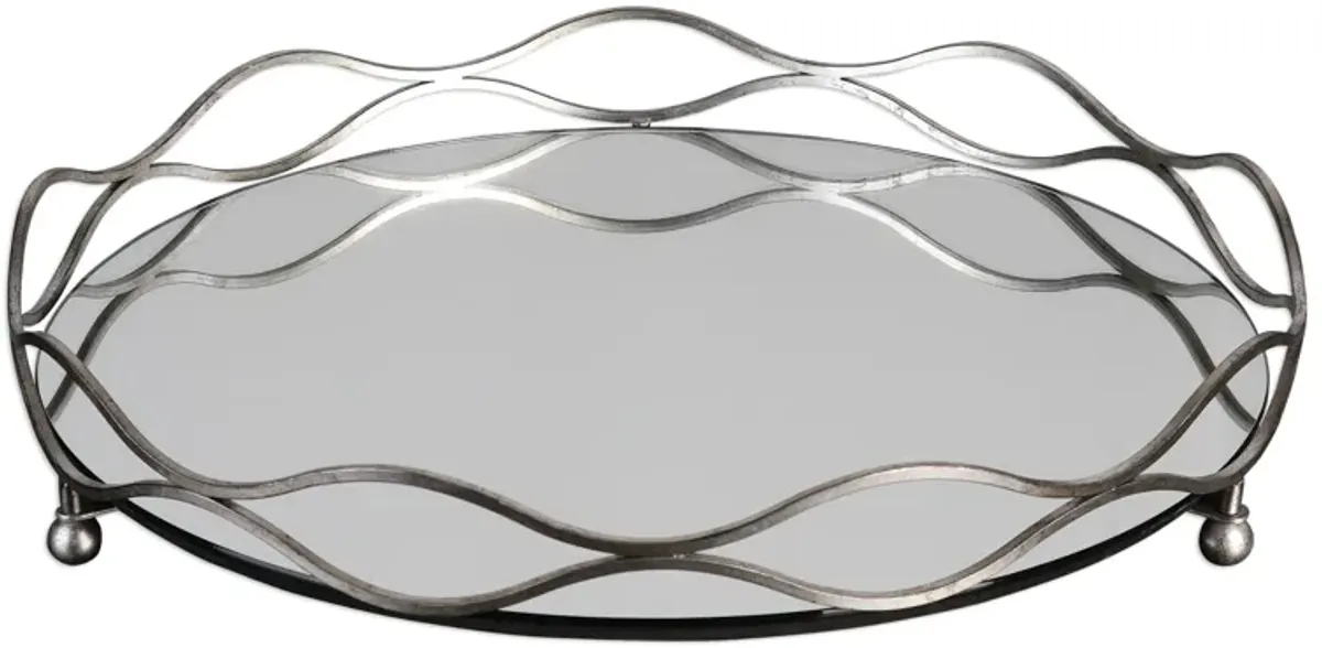 Rachele Mirrored Silver Tray