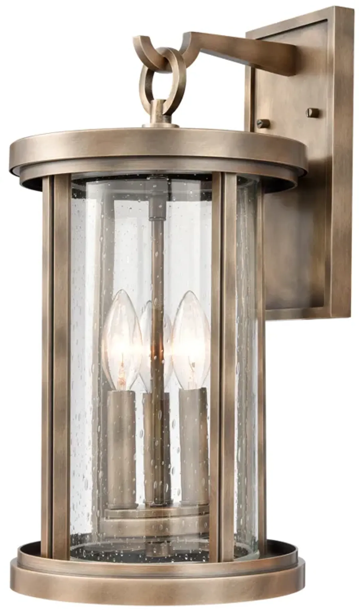 Brison 18" High 3-Light Outdoor Sconce - Vintage Brass