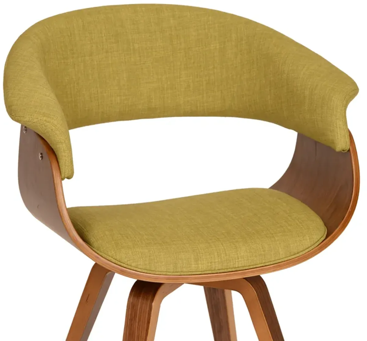 Summer Modern Chair In Green Fabric and Walnut Wood