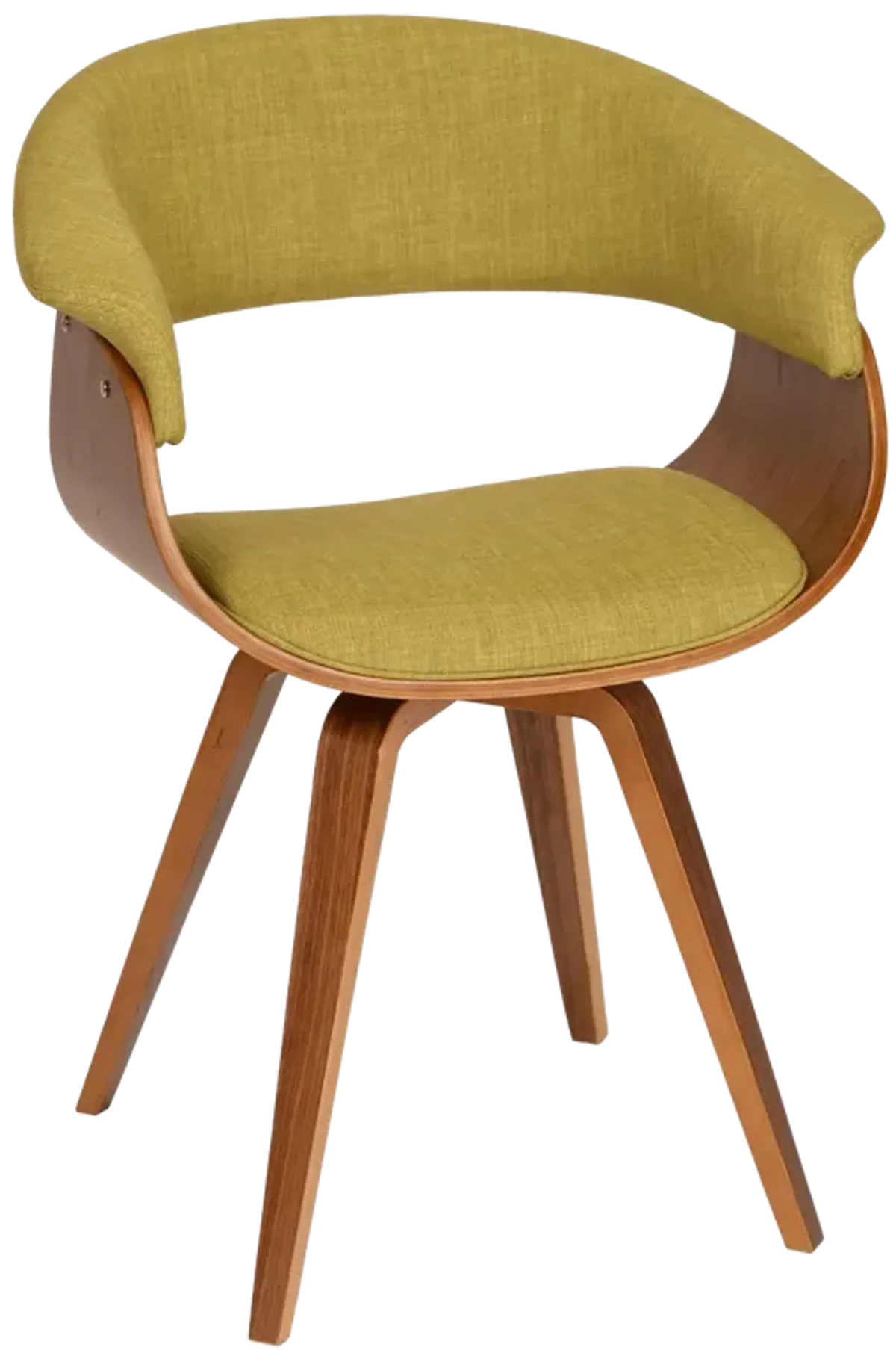 Summer Modern Chair In Green Fabric and Walnut Wood