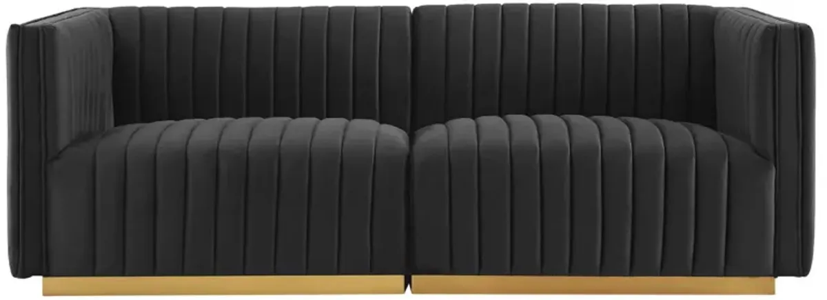 Conjure Channel Tufted Performance Velvet Loveseat