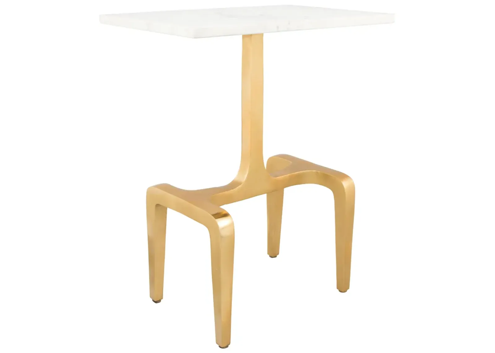 Clement Side Table White & Gold