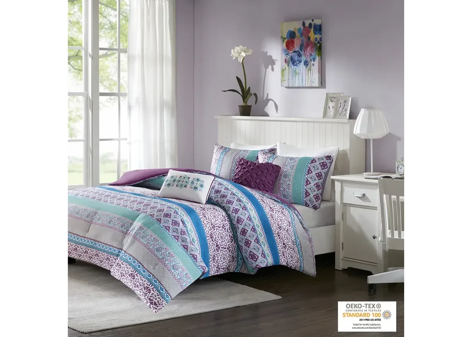 Intelligent Design Joni Purple Comforter Set