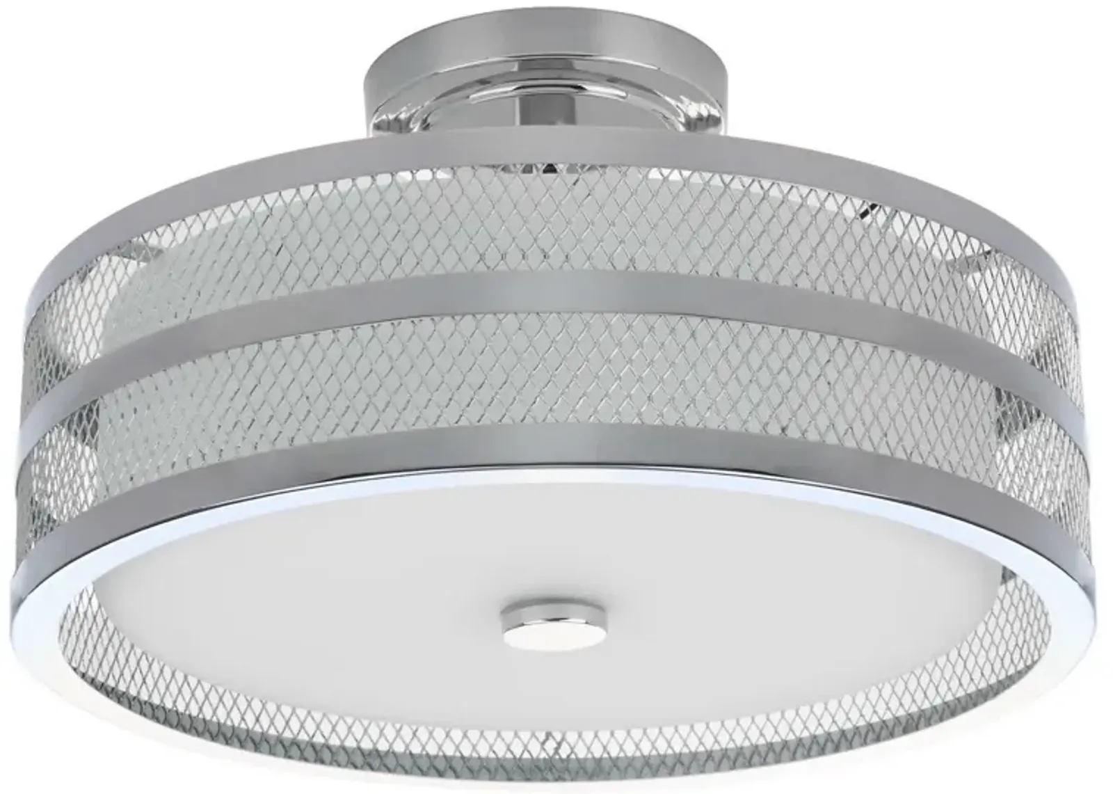 Greta 3 Light Chrome 15.75-Inch Dia Veil Semi Flush