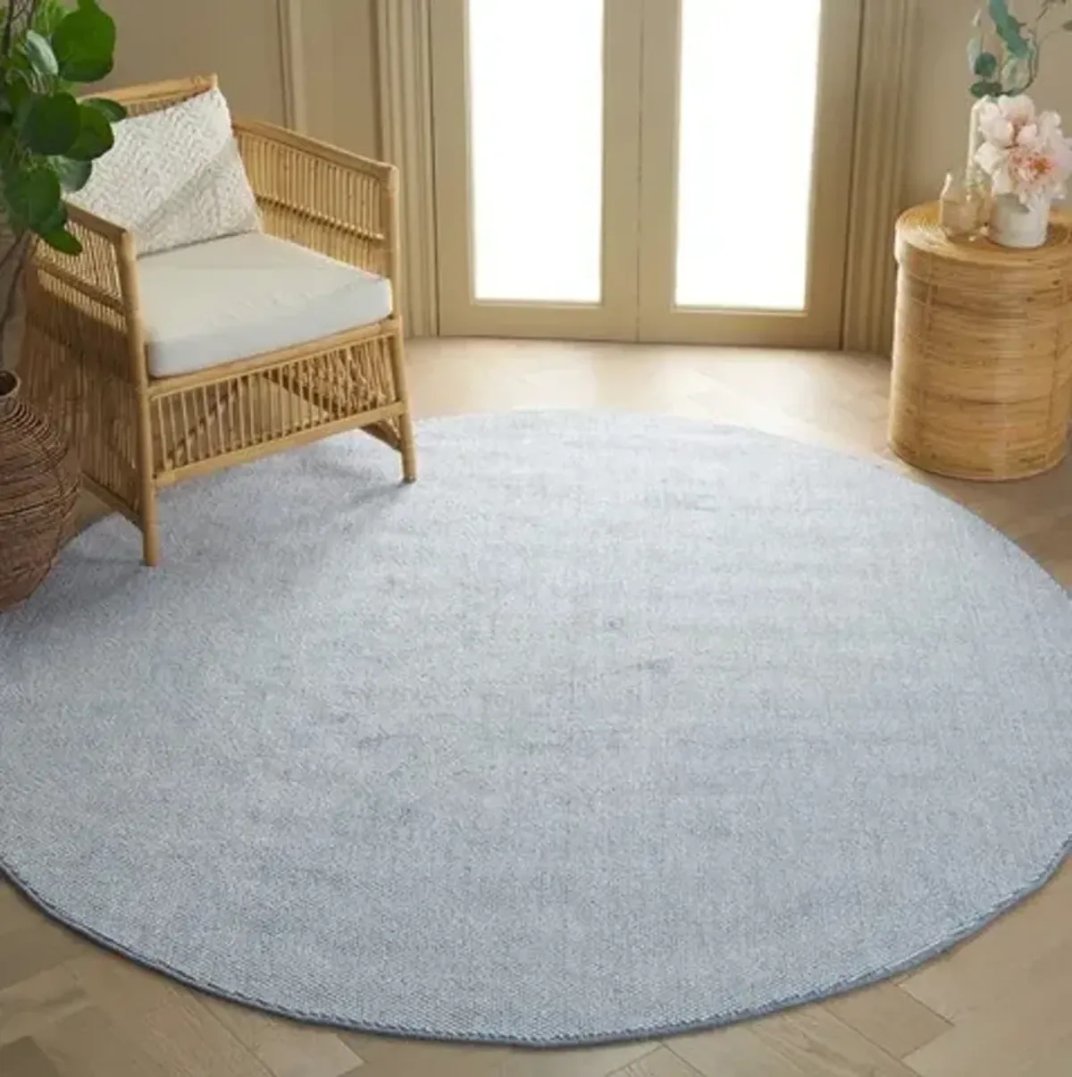 RIVER 600 Blue  6'-7' X 6'-7' Round Round Rug