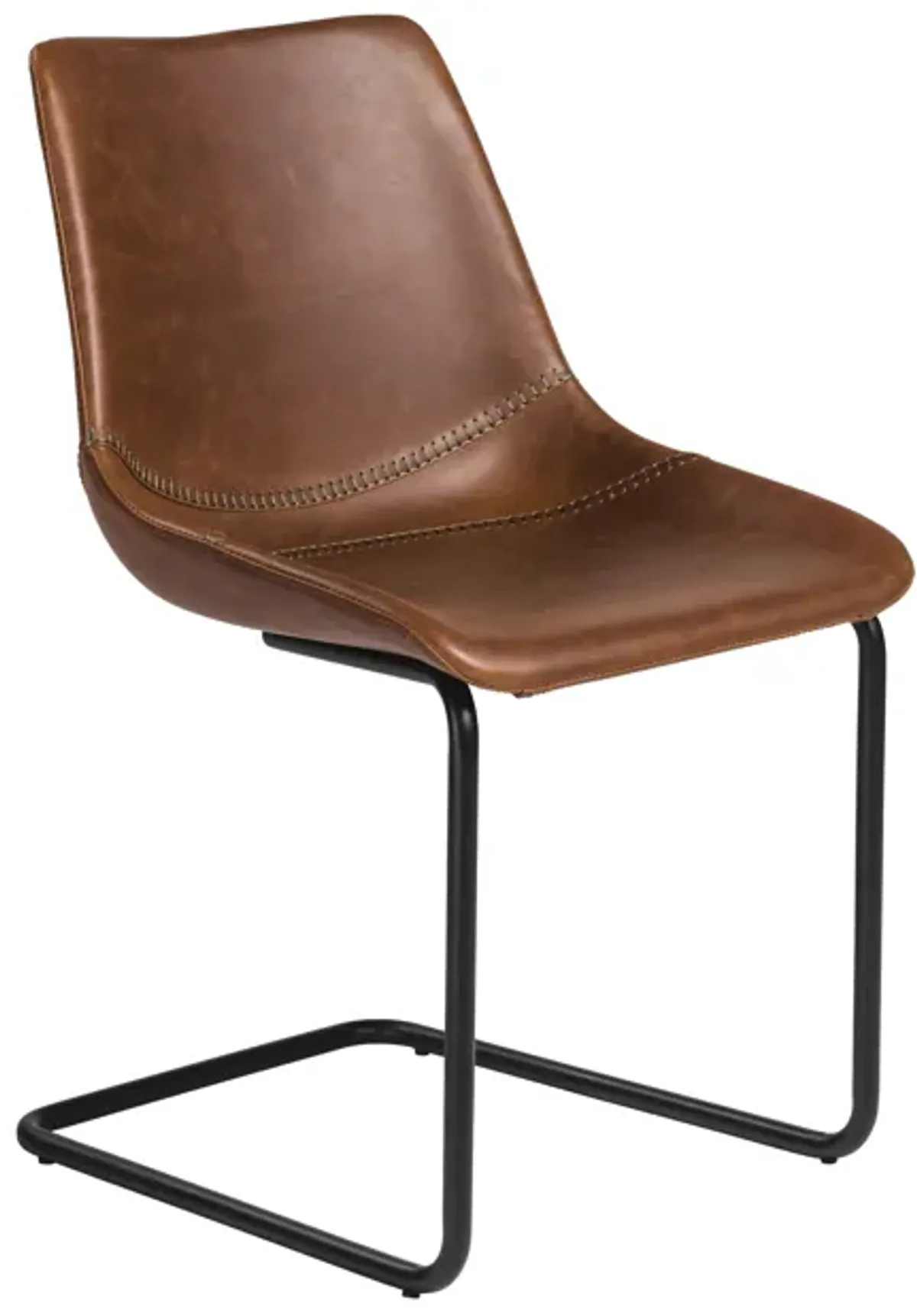 Flynn Side Chair in Dark Brown with Black Powder Coated Legs - Set of 2