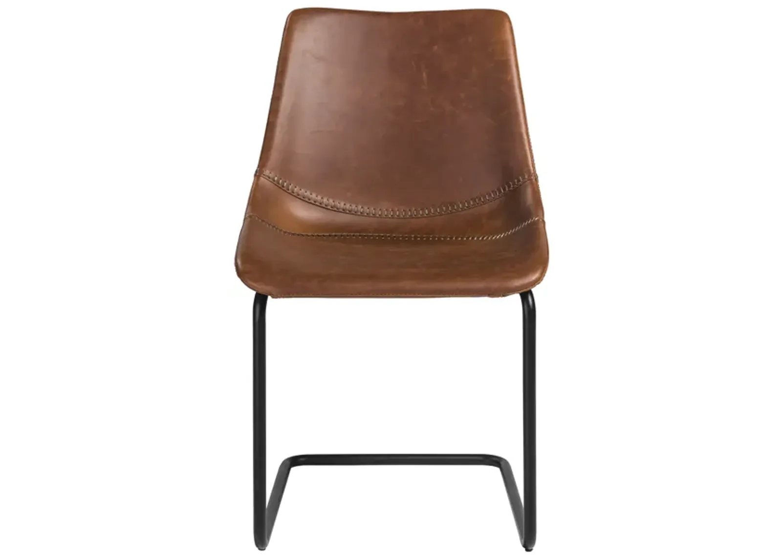 Flynn Side Chair in Dark Brown with Black Powder Coated Legs - Set of 2