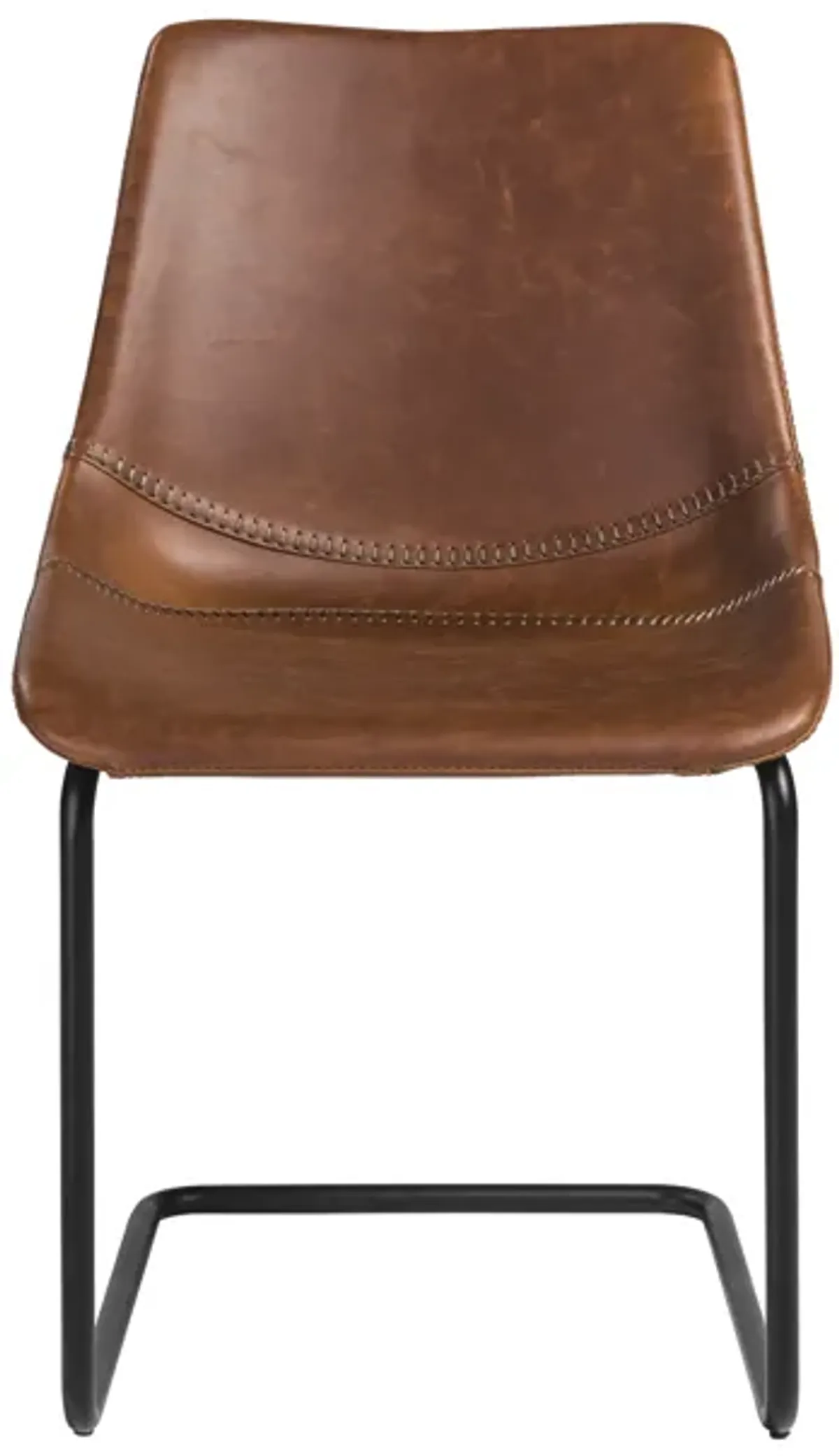 Flynn Side Chair in Dark Brown with Black Powder Coated Legs - Set of 2